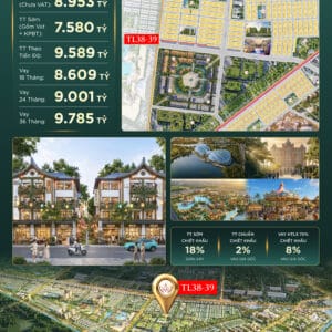 Bán liền kề Vinhomes Saigon Park – Mã căn TL38-39 (Chủ đầu tư hoàn thiện)