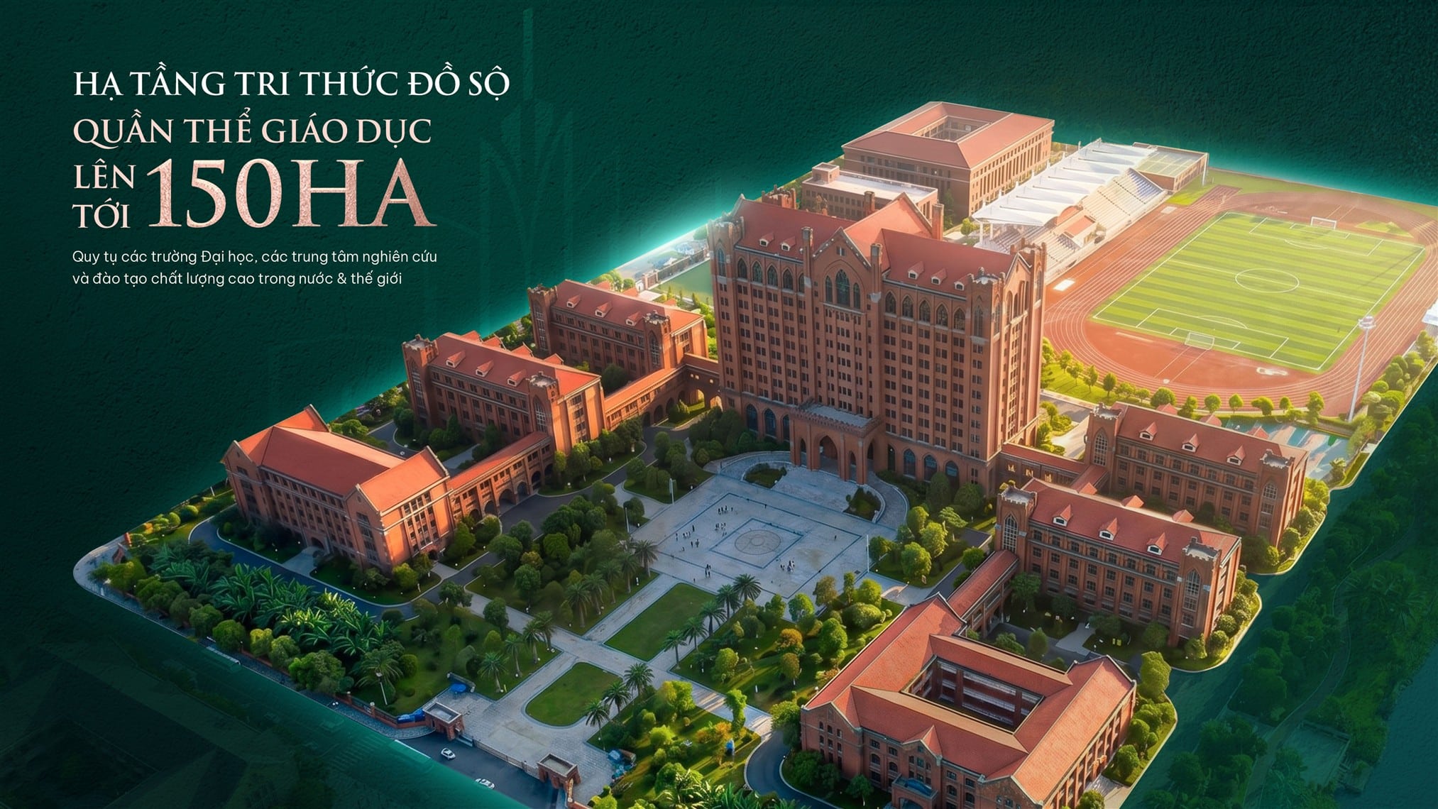 Quần thể giáo dục lên tới 150 ha